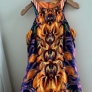 Gianni Bini Gorgeous Colorful Floral lined Sleeveless Maxi Dress Sz XS